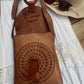 UNIQUE cross body bag, Beautiful hand tooled bag, Leather Boho Bag