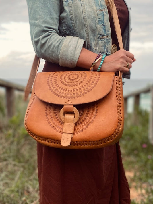 GENUINE LEATHER BAG, Big Hand Tooled Bag, Handmade Bag, Mexican Bag