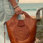 HANDMADE LEATHER BAG, Big Boho Vintage Bag, Leather Tooled handbag