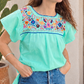 Green Embroidered Blouses
