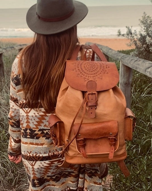 HANDMADE Backpack | Big Backpack | Hand tooled Bag | Leather Backpack