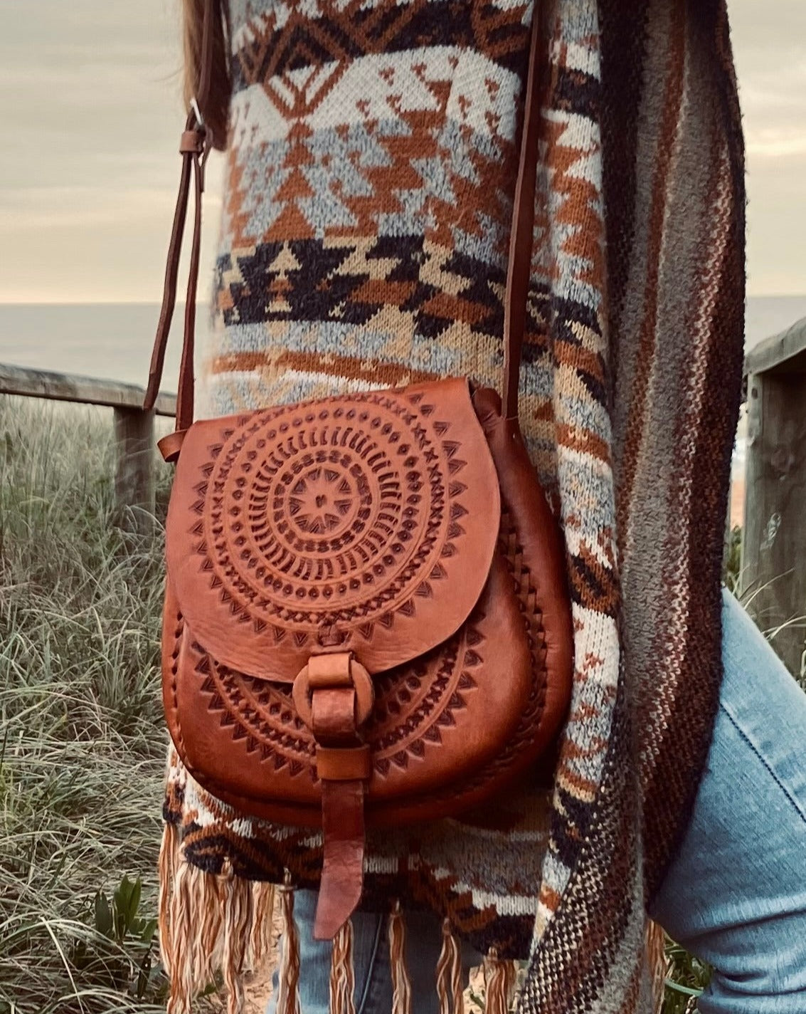 Hand tooled Vintage Bag, Authentic style bag, Handmade Boho Handbag