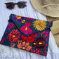 EMBROIDERED CLUTCH, Sunflower Bags, Mexican bags, Colour Bags