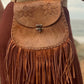 TASSEL leather bag, Unique Leather Bag, Hand tooled Purse, Fringe Bag