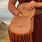 TASSEL leather bag, Unique Leather Bag, Hand tooled Purse, Fringe Bag