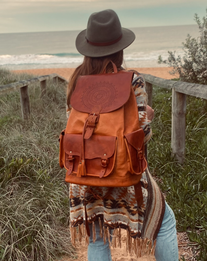 HANDMADE Backpack | Big Backpack | Hand tooled Bag | Leather Backpack