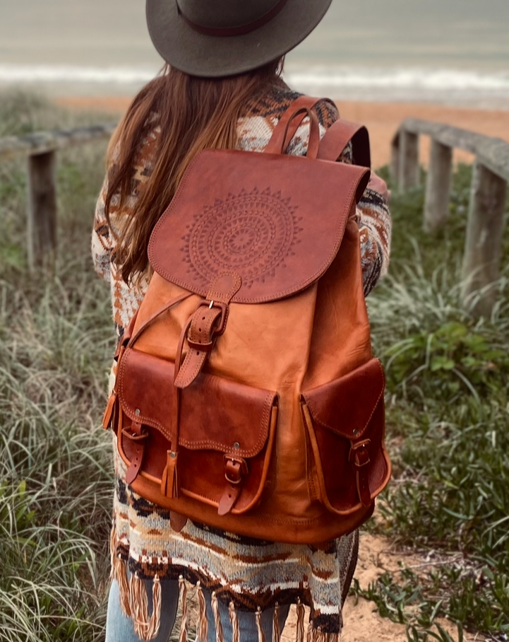 HANDMADE Backpack | Big Backpack | Hand tooled Bag | Leather Backpack