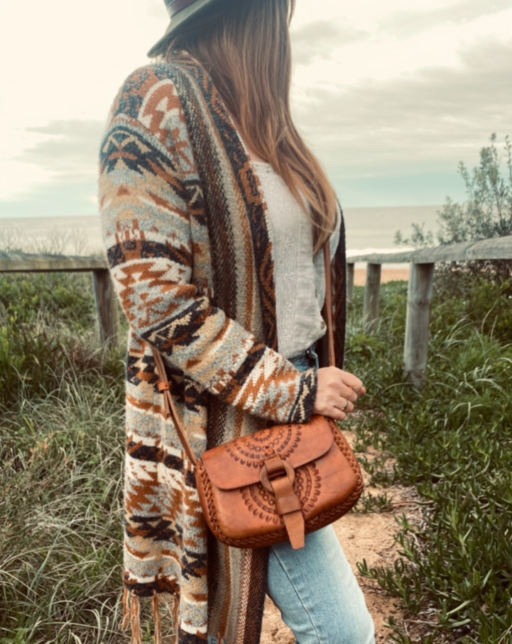 Small Leather Bag| Mexican Bag | Cross body Bag | Hand tooled Bag