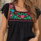 Black Embroidered Blouses