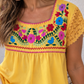 Yellow Embroidered Blouses