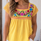 Yellow Embroidered Blouses