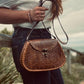HANDPAINTED BROWN BAG, Mexican handbag, Colour purse, Leather handbag