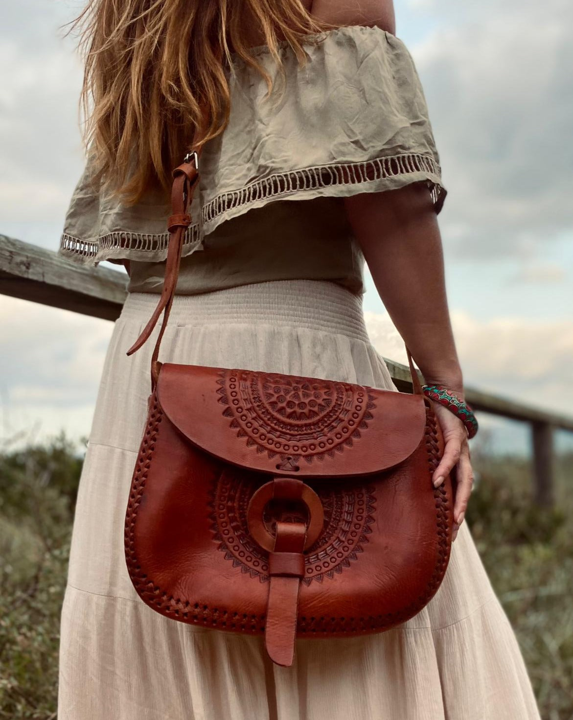 Hand-made in South Africa with genuine chocolate brown leather and  beautiful fabric. This cross-body bag contains a citrine semi-precious… |  Instagram