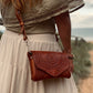 HANDMADE leather Clutch Bag | Hand tooled Purse | Mexican Leather Bag