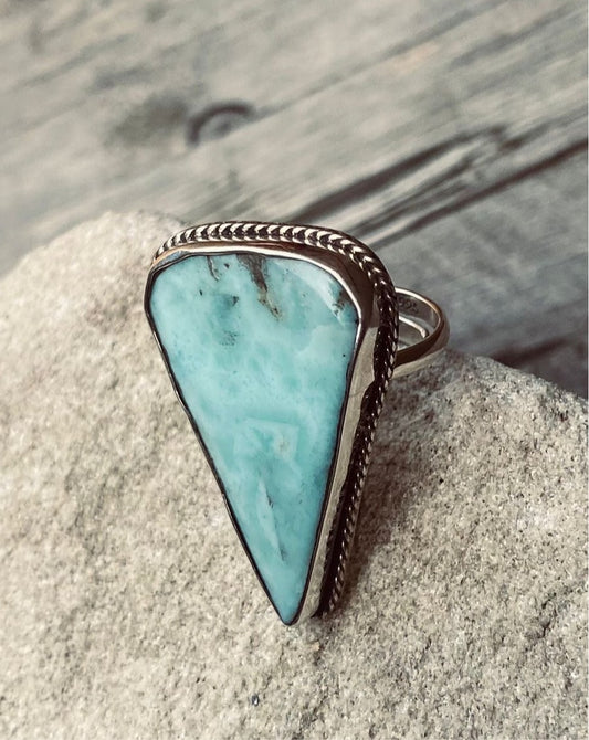 LARIMAR RING, Mexican Silver Ring, Larimar for sale, Larimar Stone