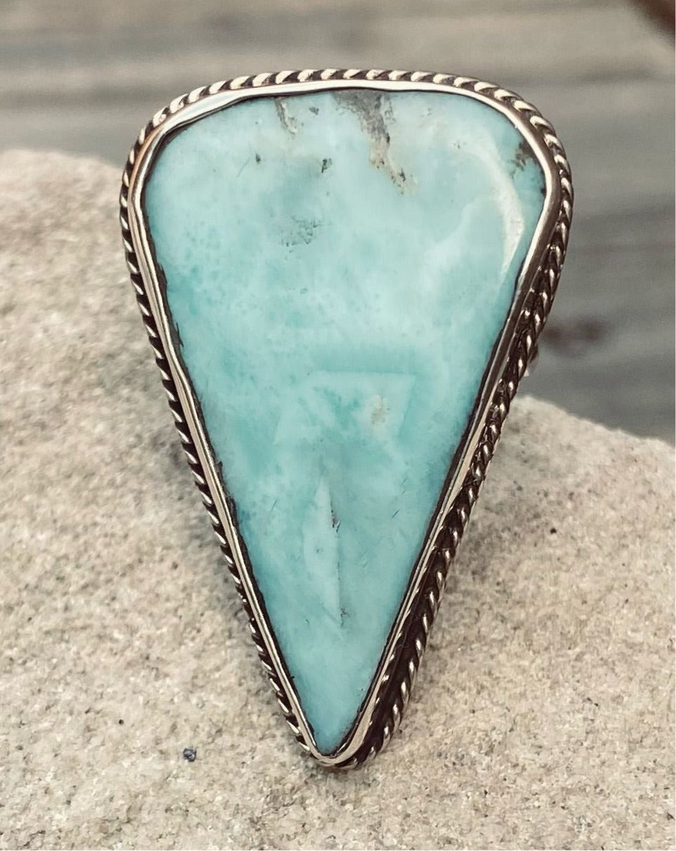 LARIMAR RING, Mexican Silver Ring, Larimar for sale, Larimar Stone