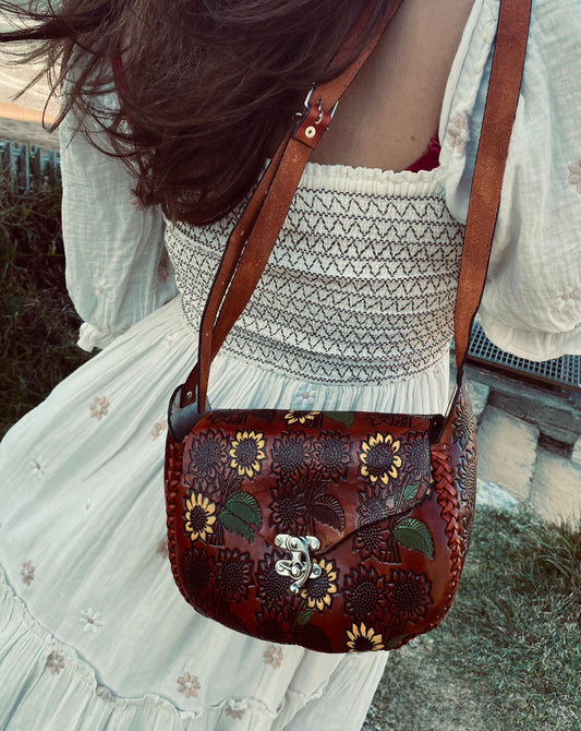 HAND PAINTED BAG, Handmade bag, Mexican bag, colour bag, Flower bag