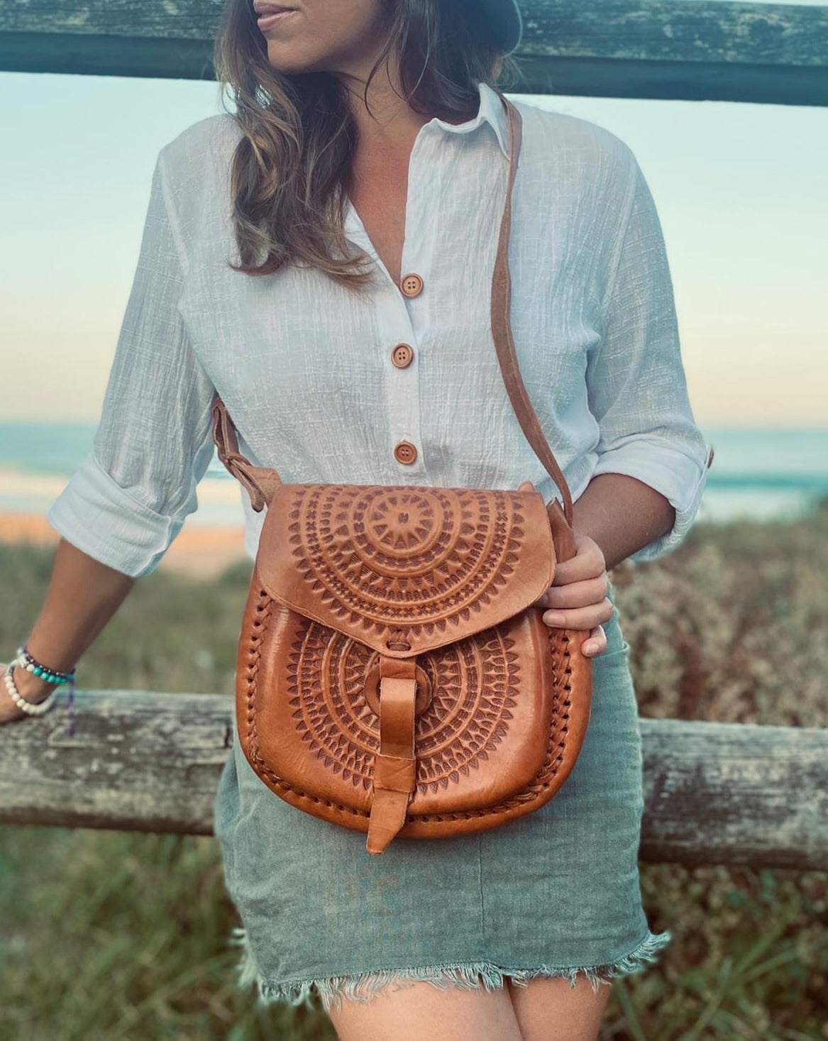 HANDMADE LEATHER BAG | Vintage Handmade Mexican Bag | Hand tooled Bag