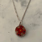 925 silver necklace, mexican jewellery, red flower necklace, taxco