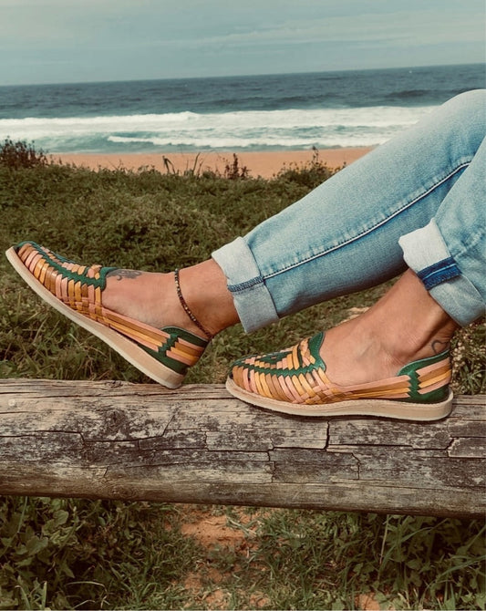 MEXICAN HUARACHES, Leather Shoe, Colour Sandle, Mexican Shoes, Leather