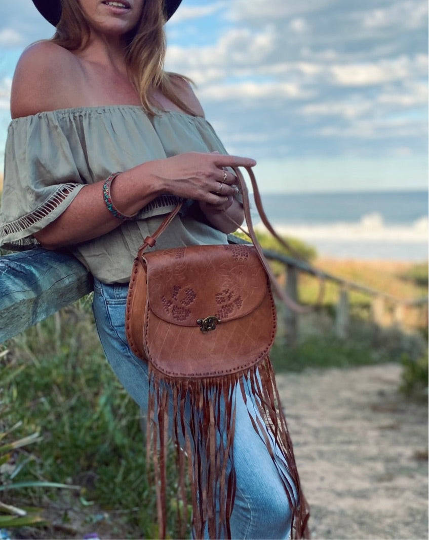 Leather fringe bag discount australia