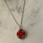 925 silver necklace, mexican jewellery, red flower necklace, taxco