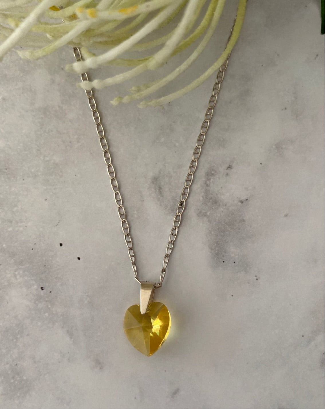 925 silver necklace, mexican jewellery, yellow heart jewellery, taxco